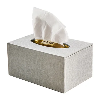 

Wood Square Tissue Box Container Creative Vintage Tissue Box Cover Leather Reusable Porta Papel Higienico Napkin Case EA60ZJ