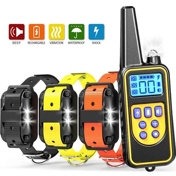

Remote Control Dog Training Collar for Small Medium Large Dogs Bark-stop Collars Waterproof Rechargeable with LED Dog Collars