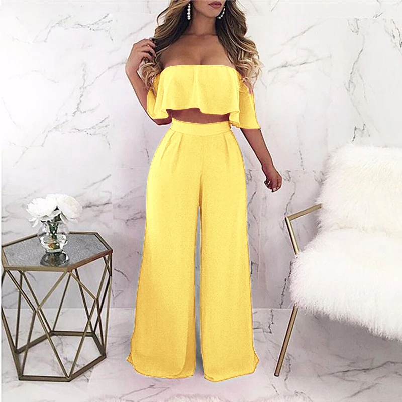 Yellow 2 piece pants set Clearance