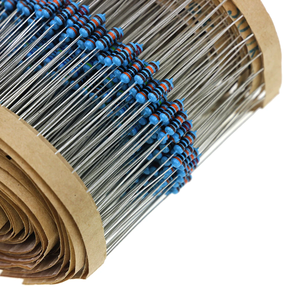 Metal Film Resistor Metal Film Resistors 1/4W Resistance 1% Metal Film Resistor Pack Assorted Kit 1K 2K 4.7K 10K 100K 220K 220ohm 330ohm 680ohm 1M Resistors