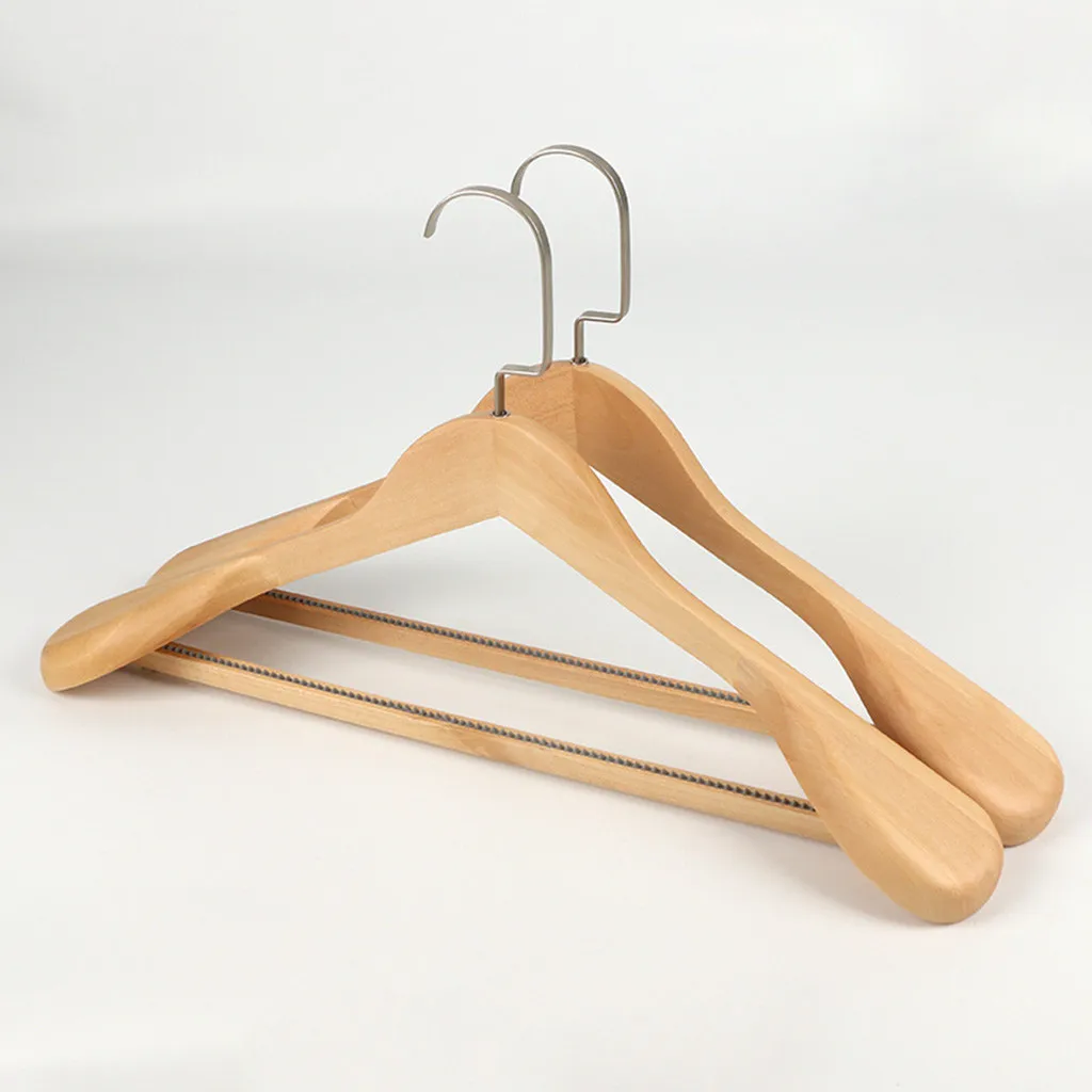Solid Wood Suit Hanger 6 Pack High-Grade Wide Shoulder Wooden Coat Hangers 
