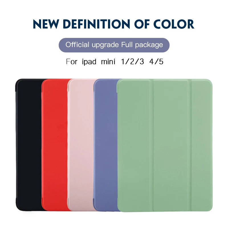 

Case for iPad Mini 4 3 2 1 Case PU Leather Silicone Soft Back Trifold Stand Sleep Smart Cover for iPad Mini 5 2019 Case Funda