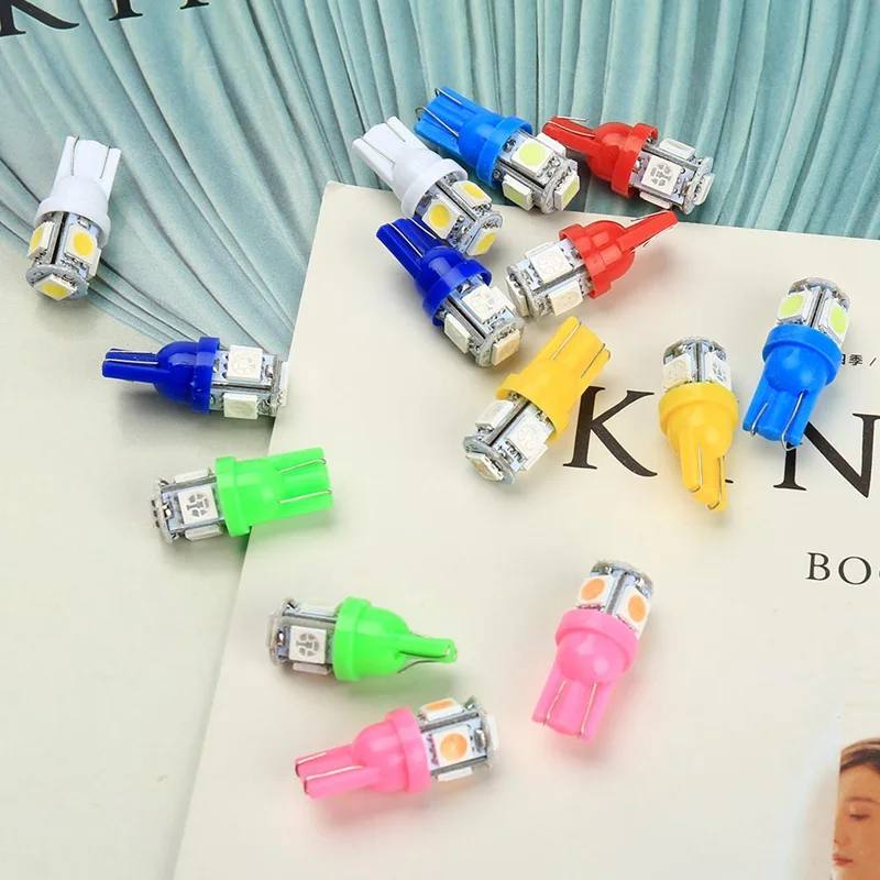 

10Pcs LED Indicator Signal Clearence Lights Tail Lamp Bulbs Replacement Parts 5 SMD Car Light Bulb W5W/147/152/158/159