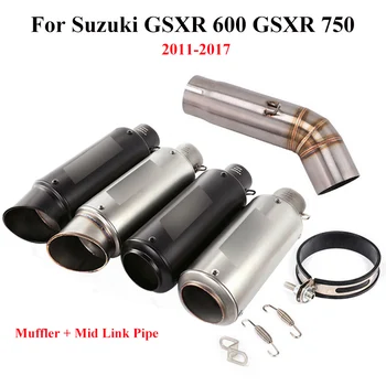 

GSXR600 GSXR750 Motorcycle Exhaust Whole Set Pipe Middle Link Pipe & Muffler Tips Tube For Suzuki GSXR 600 750 Slip On 2011-2017