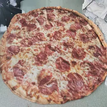 

Funny Crazy Round Air Condition Blanket Food Creations Pizza Donut Hamburger Wrap Throw Blanket Round Hamburger плед одеяло