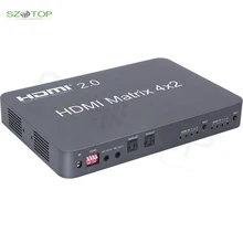 

Free Shipping 4K HDMI 2.0 4x2 Matrix Switch Splitter with SPDIF, R/L 3.5mm 4 in 2 out HDMI Matrix Support 3D EDID 4Kx2K@60Hz
