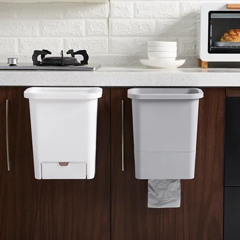 

Kitchen Drawer Hanging Trash Can Household Countertop Cabinet Door Hanging Waste Bins Large Creative Storage Basket Waste Bucket
