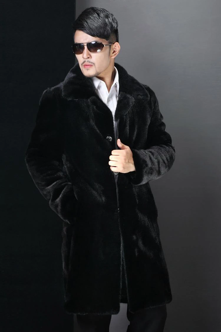 Лидер продаж! Chaqueta mujer Новая зимняя мужская шуба из искусственного меха черная