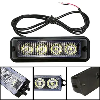 

12V 24V 4LED Car Emergency Light Flashing Led Strobe Light For Truck Amber White