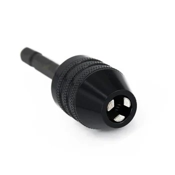 

Black Keyless Drill Bit Chuck Adapter+1/4 Hex Shank For Power Impact Driver