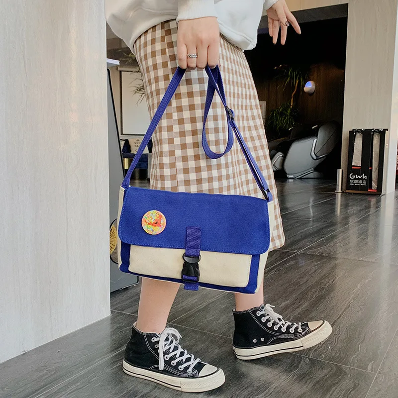 

Japanese-style INS-Style Cute Soft Girl One Shoulder Canvas Bag chic mori Series Hipster School Bag Class Shoulder Bag Women's