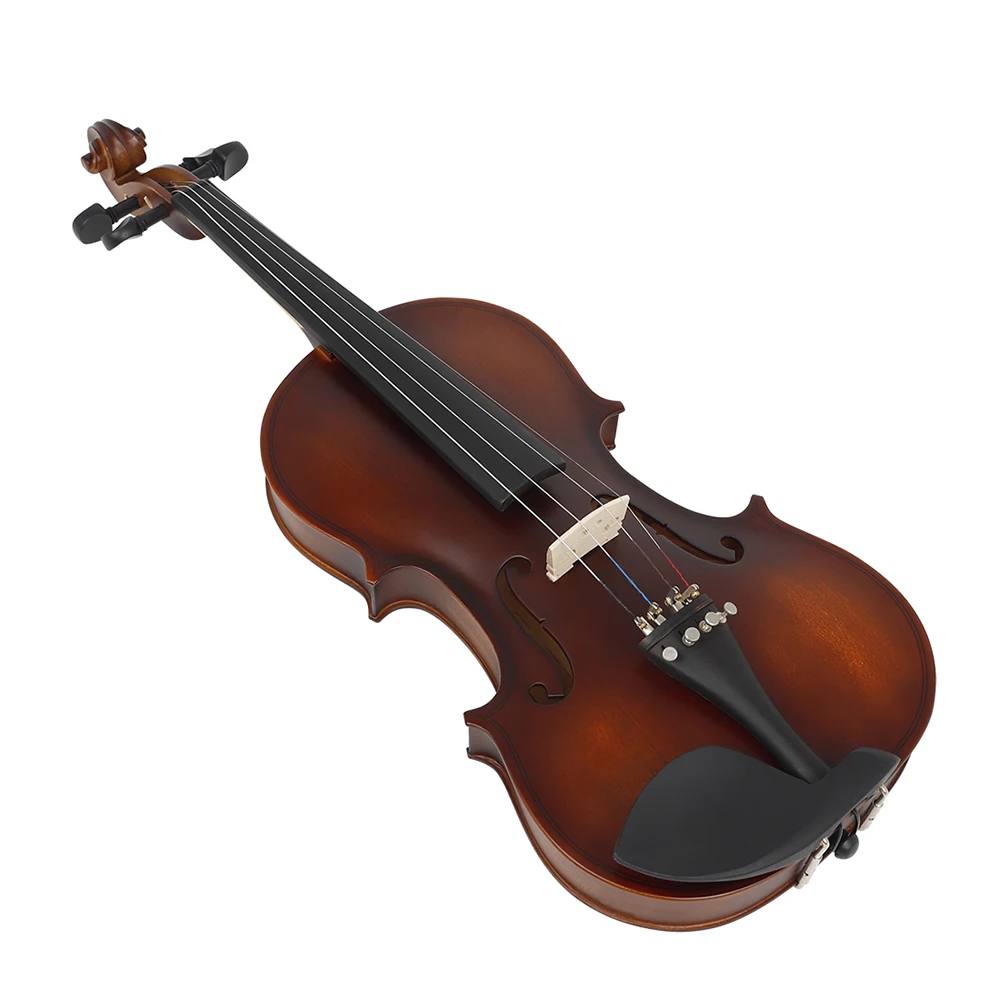 Acoustic Violin 4/4 Solid Wood Retro Matte Violin With Case Bow For Beginners