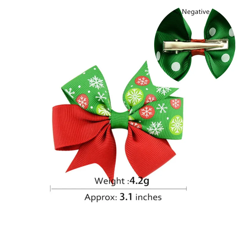 1/4Pcs Girls Hair Accessories Christmas Hairpin Xmas Bow Resin Cartoon BB Clip Santa Claus Barrette Flower Hair Clips for Kids - Цвет: 1