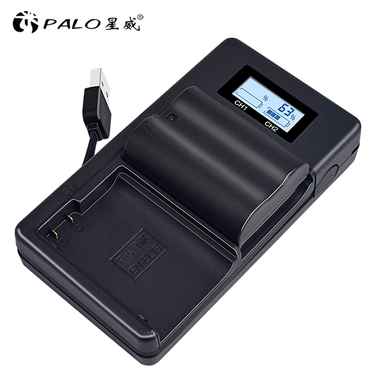 PALO EN-EL15 ENEL15 EL15 зарядное устройство ЖК-USB двойное зарядное устройство для Nikon D500, D600, D610, D750, D7000, D7100, D7200, D800, D800E, D810
