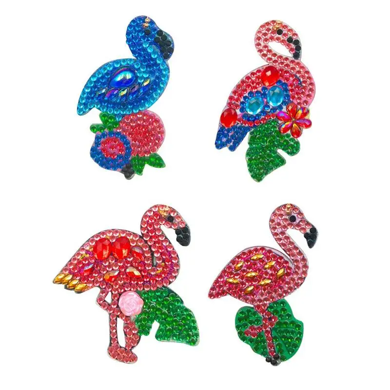 4/5pcs DIY Full Drill Special Diamond Painting Keychain Cartoon Owl Cake Women Bag Pendant Keychains Jewelry Key Ring Gifts 