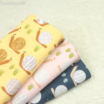 

110x45cm Printed Snails 100% Thick Cotton Twill Fabric, Patchwork Cloth, DIY Sewing Quilting Bed Sheet Materials For Baby&Child