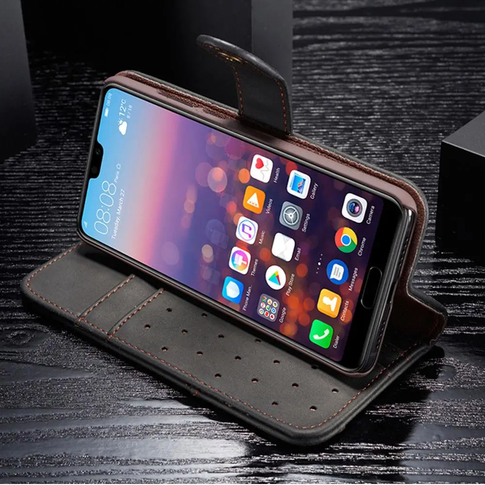 Вертикальный чехол для HUAWEI P20 LITE/NOVA 3E в деловом стиле ретро из воловьей кожи с узором чехол для телефона с ремешком и кнопкой R29