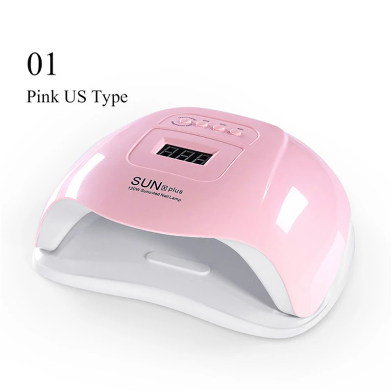 Pink 120W US Type От BORN PRETTY-светодиодная УФ-лампа для ногтей для сушки всех видов Гель-лак для ногтей 120/80/72/54/48/45/36/24/6W для ногтей Сушилка для ногтей Маникюр Nail Art Инструмент - Цвет: Pink 120W US Type