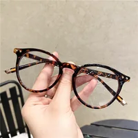 Lunettes optiques rondes Vintage pour femmes et hommes, monture Anti-lumière bleue, verres transparents de Prescription, monture de lunettes unisexe 3
