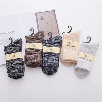 

Hot Sale Winter Warm Cotton Socks Men Pack 5 Pairs Thickened Male Thermal Wool Cashmere Socks Cold Resistance Socks Harajuku