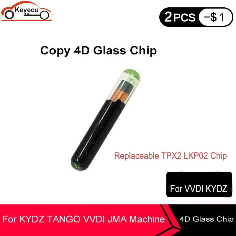 KEYECU 2x КОПИЯ 4D стеклянный чип заменяемый TPX2 LKP02 чип-ключ для автомобиля может
