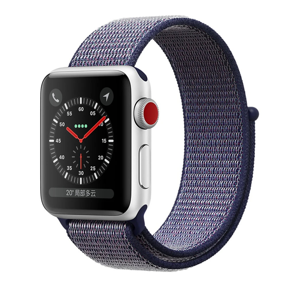 Нейлоновый ремешок для Apple Watch band series 5 iwatch 44 мм ремешок 38 мм 44 мм 40 мм iwatch sreies 4 3 2 pulseira браслет ремешок для часов - Цвет ремешка: Midnight Blue