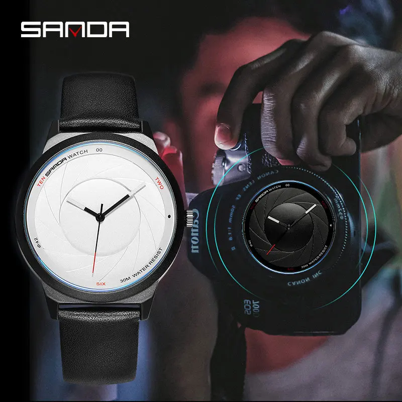 

SANDA Creative New Concept Optical Phantom Watch Wormhole Men And Women Couples Students Simple Trend Quartz Watch