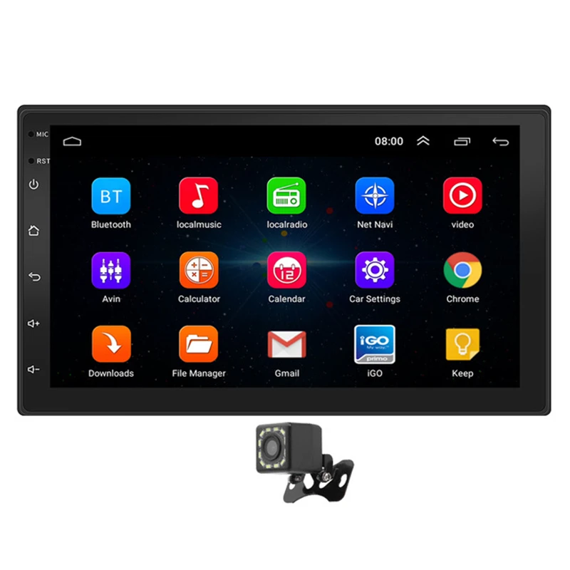 

Car GPS Navigation System Android Smart Bluetooth Wifi Player Touch Screen 1080P HD 7 Inch Double Stereo Camera
