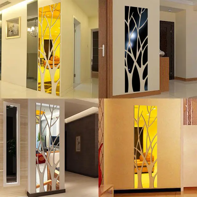 2021 Forró Amerikai Készlet Új 3D Akrilfa Tükör Falmatrica Eltávolítható Diy Art Matrica Lakberendezési Falfestmény 100X28Cm - Image 2