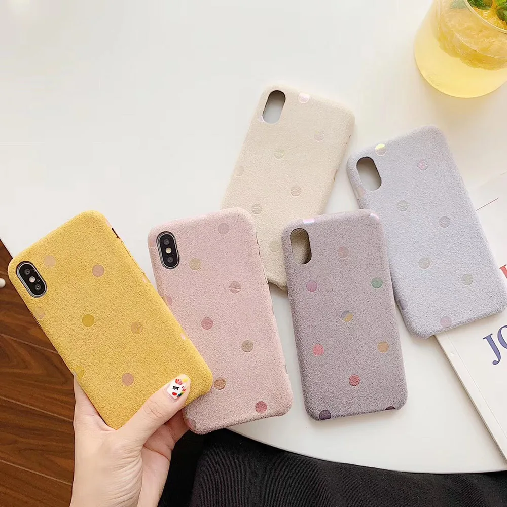 Heyytle модные плюшевые ткани чехол для iPhone 11 Pro MAX X XS XR волновой точки Мягкий ТПУ чехол для iPhone 7 8 6s 6 Plus 5 Полное покрытие крышка