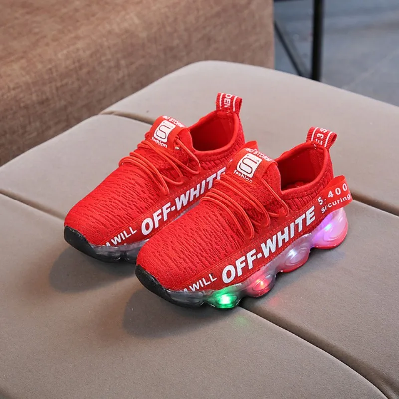 

New Fashion Children red Shoes With Luminous Sneakers Shoes Glowing Sneakers Baby Toddler Boys Girls Shoes LED Soft