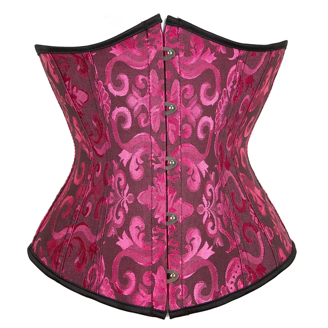 Underbust Corset Sexy Women's Underwear Waist Slimming Body Shaper for Women Steampunk Lace-up Corset Black rose