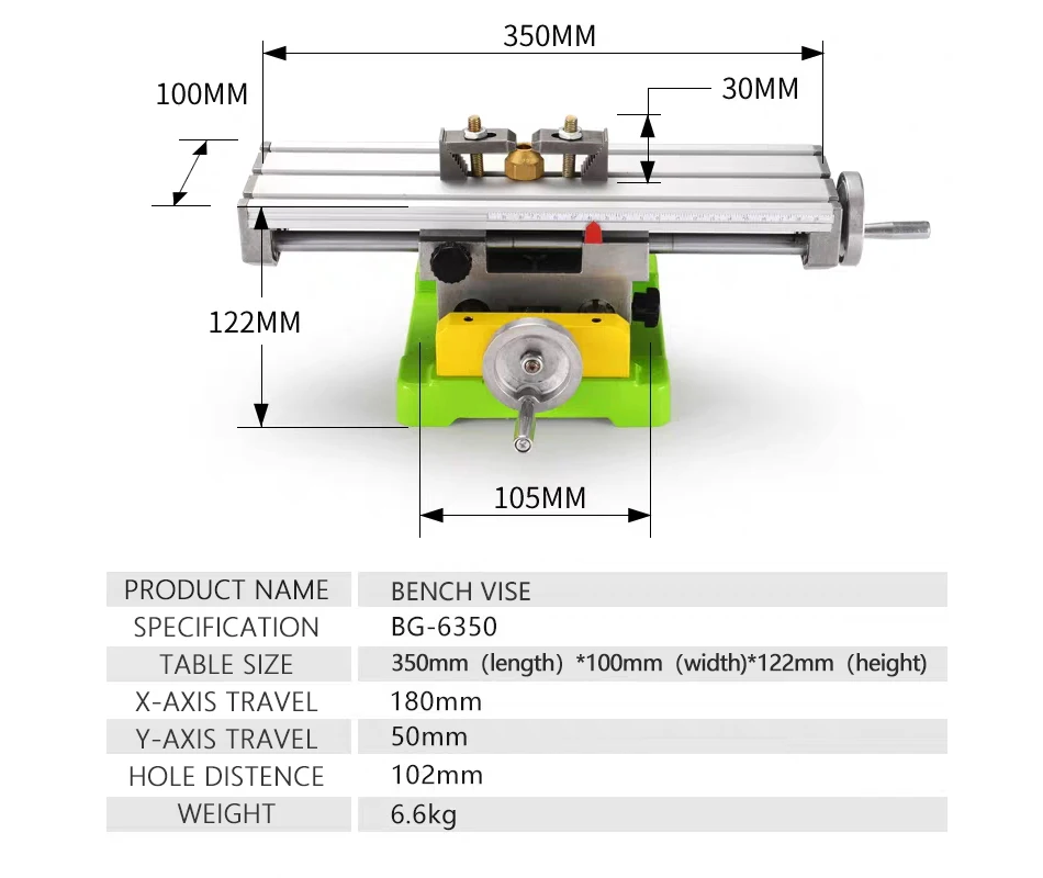 X Y-axis Coordinate Table Adjustable Work Table Vise Multifunction Worktable For Milling Machine and Bench Drill Compound Slide