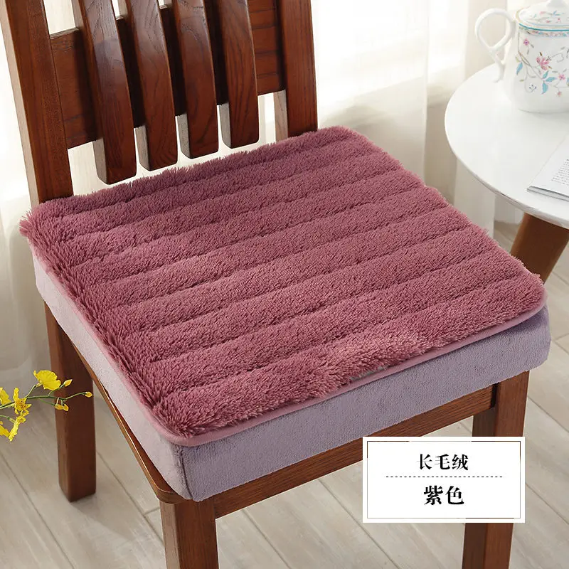plush purple Уплотненный Поролоновый стул квадратная подушка для сиденья Подушка для офисного Кресла Подушка сиденья волнистое окно накладка на заднюю часть автомобиля подушка на стул для студентов - Цвет: plush purple