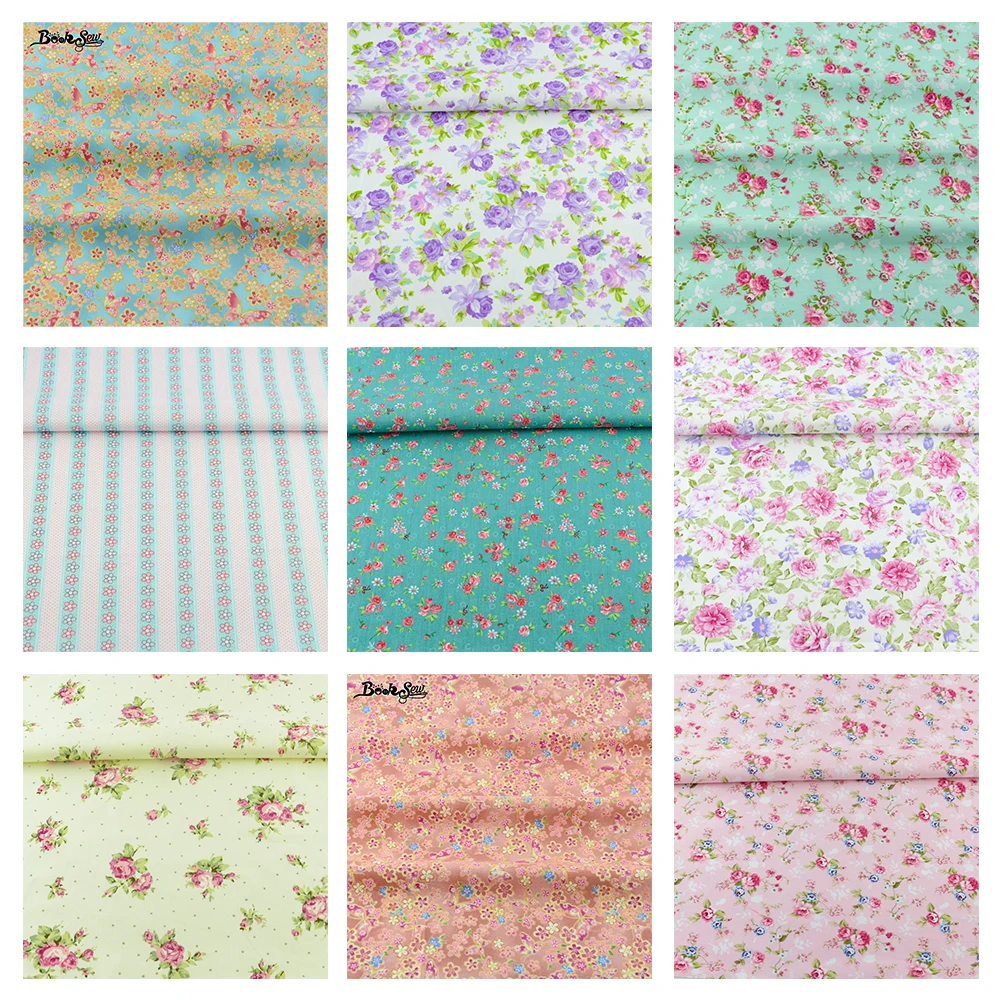 Booksew Half Meter Pink Little Flower 100% Cotton Fabric 50cmx160cm/piece Tissue Tecido Telas Tloth Quilting Patchwork Sewing