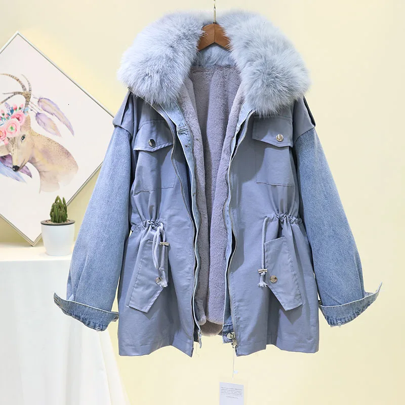 QING MO 4 Colors Women Winter Parkas Women Patchwork Color Wadded Coat Thick Warm Outwear Adjustable Waist Coat ZQY2006 - Цвет: Grey