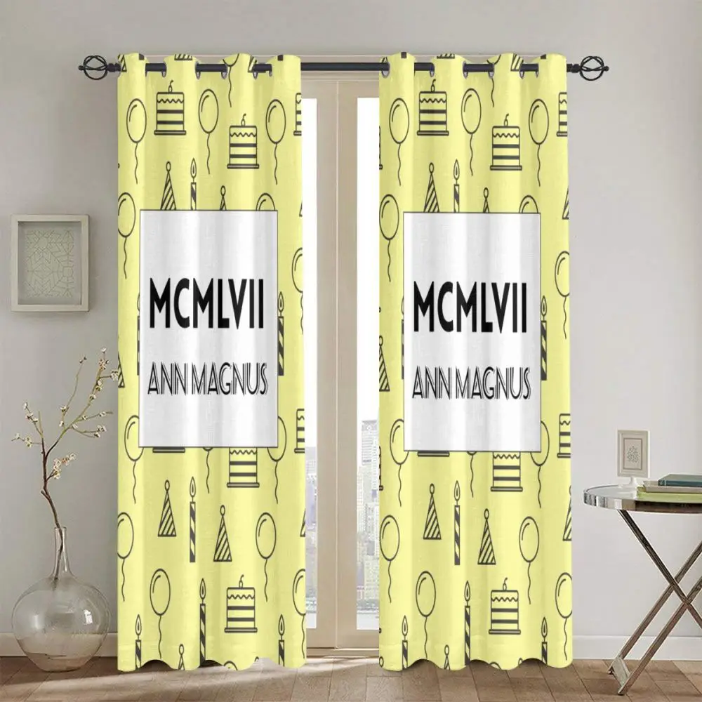Гостиная Солнцезащитная штора от солнца MCMLVII римская цифра 60th свечи ко дню рождения затенение спальня затемнение окна занавес s 52x72In