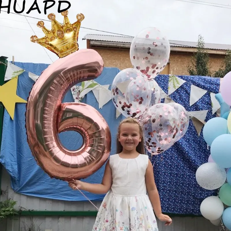 2 шт. на день рождения воздушные шары серебряные золотые из фольги в виде цифр 1