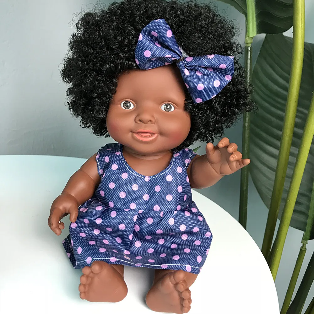 Африканская кукла игрушка черная кукла ребенок подвижный шарнир милый лучший подарок рождественские игрушки для детей ребенок reborn corpo de silicone inteiro