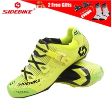 SIDEBIKE/4 цвета, мужская обувь для велоспорта с самоблокирующимся замком, кроссовки для шоссейного велосипеда, нескользящая велосипедная обувь с d-образной пряжкой, Zapatos Ciclismo