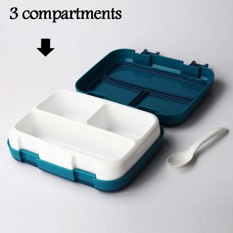 2 или 1 Bento Box для детей герметичный Ланч-бокс Microwavable контейнеры для еды большой ящик для хранения с отсеками