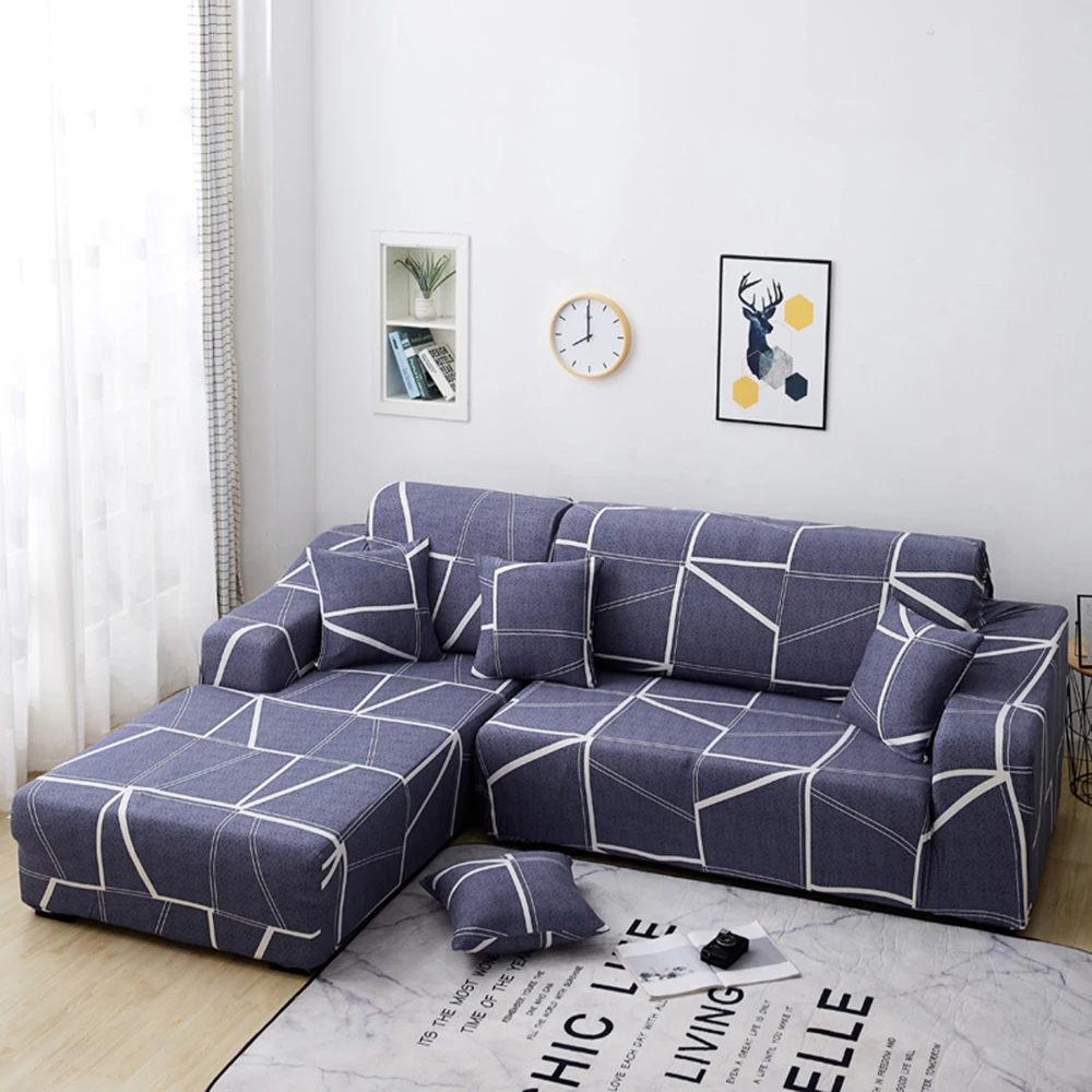 Urijk печатные клетчатые плотные Чехлы для дивана для гостиной эластичные 2 шт. Чехлы для дивана если L-style секционный угловой диван де диван - Цвет: printed6