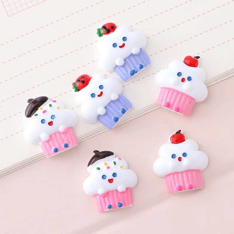 

Cute 10Pcs Ice Cream Cake Resin Ornament DIY Craft Supplies Phone Shell Patch Art Decor Girl Hair Accessories Handmade Material