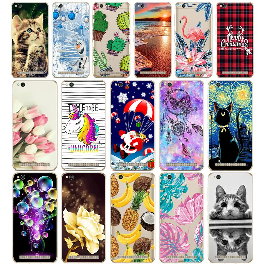 

Case For Xiaomi Redmi 5A Case Cover Silicon Case For Xiaomi Redmi 5A Cover Cat Flower Cartoon Fundas For xiaomi Redmi 5A Capa