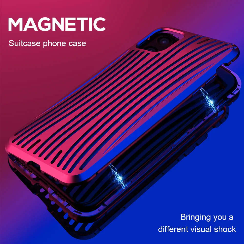 

Magnetic Adsorption Case For iPhone XR 7 8 Plus 360 Full Cover Protective Case For iPhone X XS MAX 11 Pro 2019 Glass Coque Funda