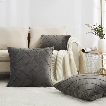 

PHF Crepe Pillow Cover Crystal Velvet Sofa Chair Cushion Cover Decorative Pillows Luxury Cojines Cover For Bathroom