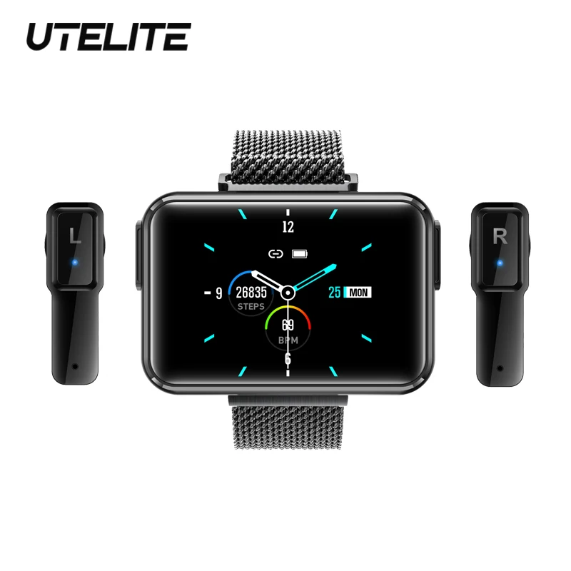 Смарт часы UTELITE T91 мужские с экраном 1 4 дюйма TWS Bluetooth|Смарт-часы| |
