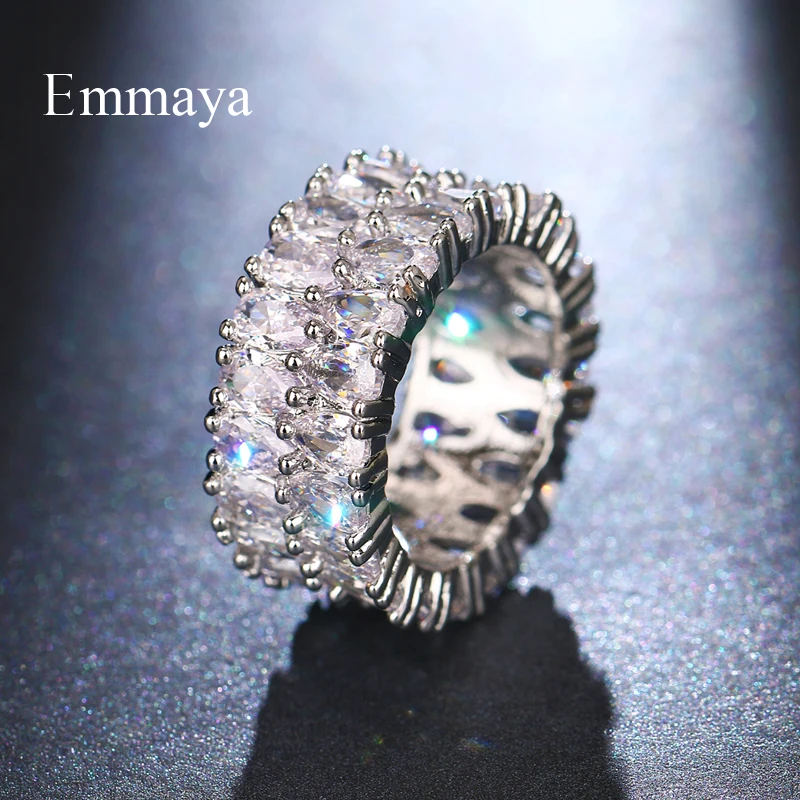 Новое поступление Двухрядное кольцо Emmaya с цирконием класса ААА винтажное