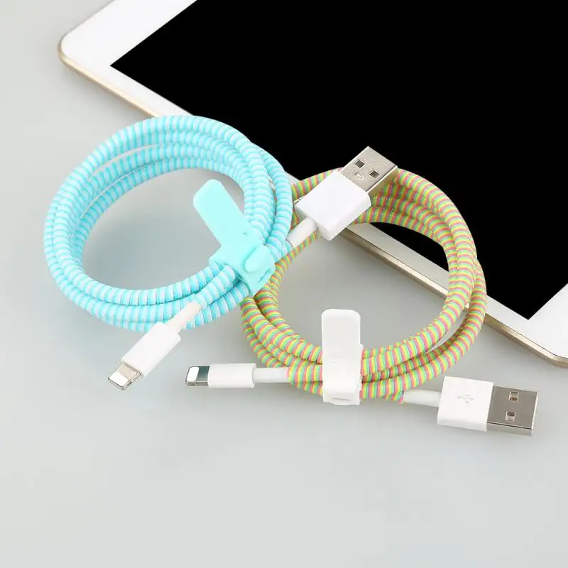 

Fast Ship! 9 Colors 1.4M Cable Winder Wire Protection Case Data Line Protection Spring Rope Twine For IPhone Android USB Cover