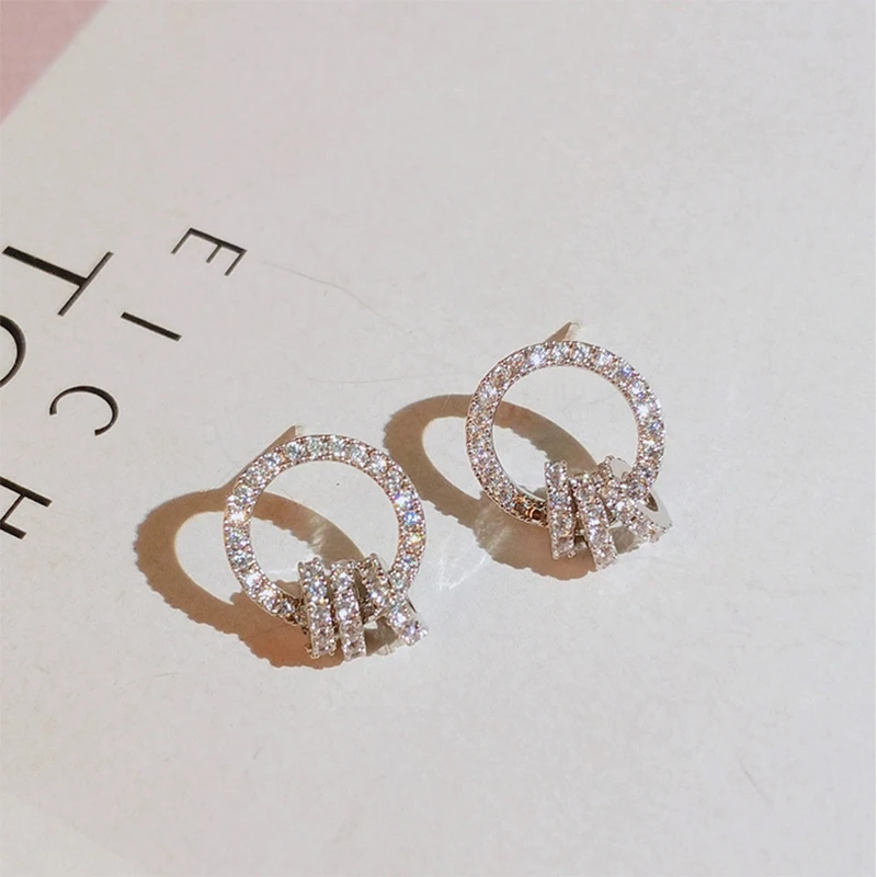 Мода в стиле ретро с геометрическим принтом круг серьги со шпилькой для женщин